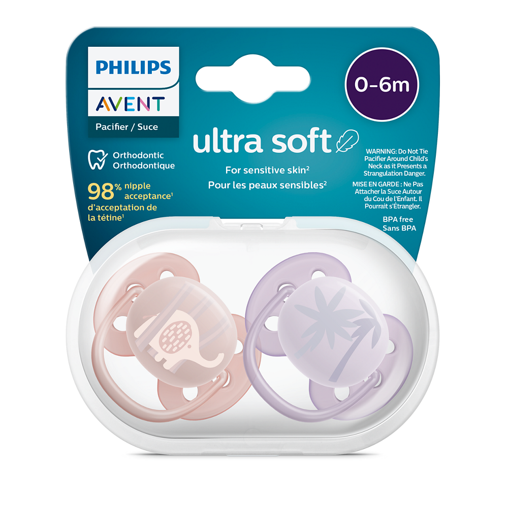Philips Avent Ultra Soft duda 0-6m, deklica, 2kom SCF091/09