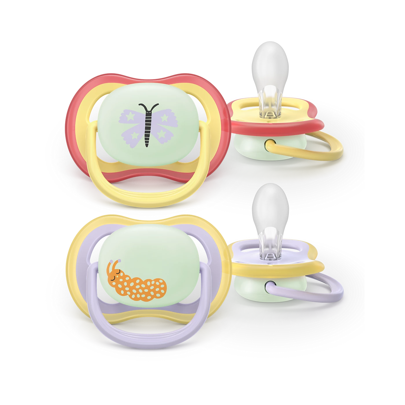 AVENT SCF376/25 TOLAŽILNA DUDA - SILIKON ULTRA AIR NOČNA 0-6M, Ž, 2/1