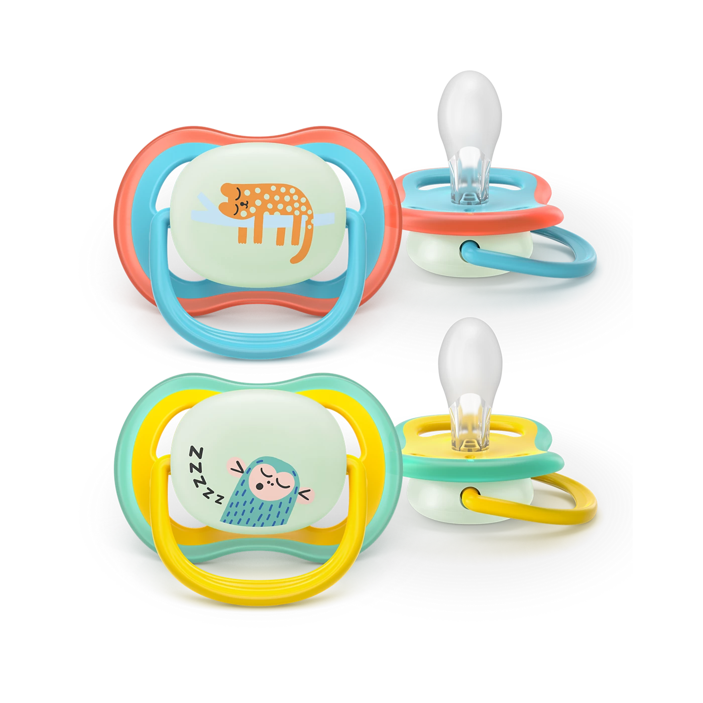 AVENT SCF376/32 TOLAŽILNA DUDA - SILIKON ULTRA AIR NOČNA 18M+, NEUTRALNA, 2/1