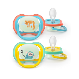 AVENT SCF376/32 TOLAŽILNA DUDA - SILIKON ULTRA AIR NOČNA 18M+, NEUTRALNA, 2/1