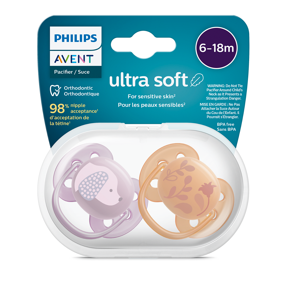 Philips Avent Ultra Soft duda 6-18m, deklica, 2kom SCF091/18