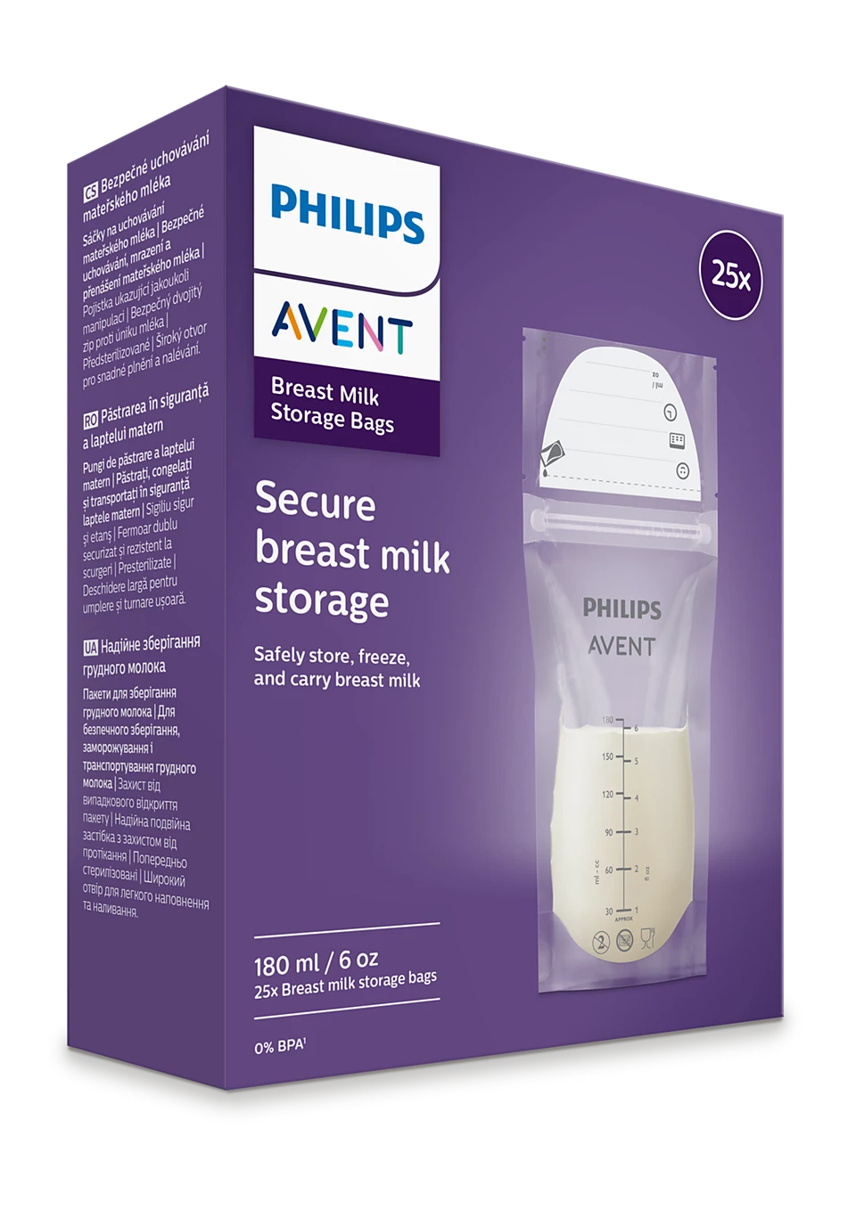 Philips Avent vrečke za shranjevanje materinega mleka, 25kom SCF603/25