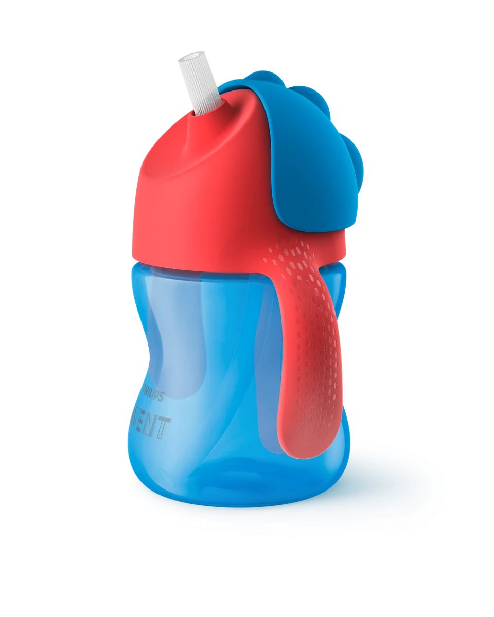 Philips Avent steklenička s slamico 9m+, 200ml, deček SCF796/01