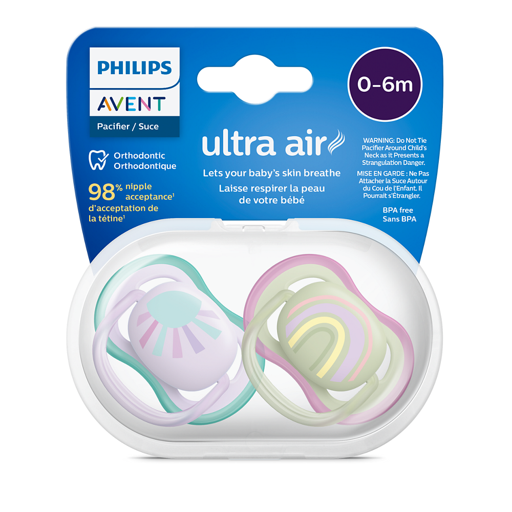 Philips Avent Ultra Air duda 0-6m, deklica, 2kom SCF085/59