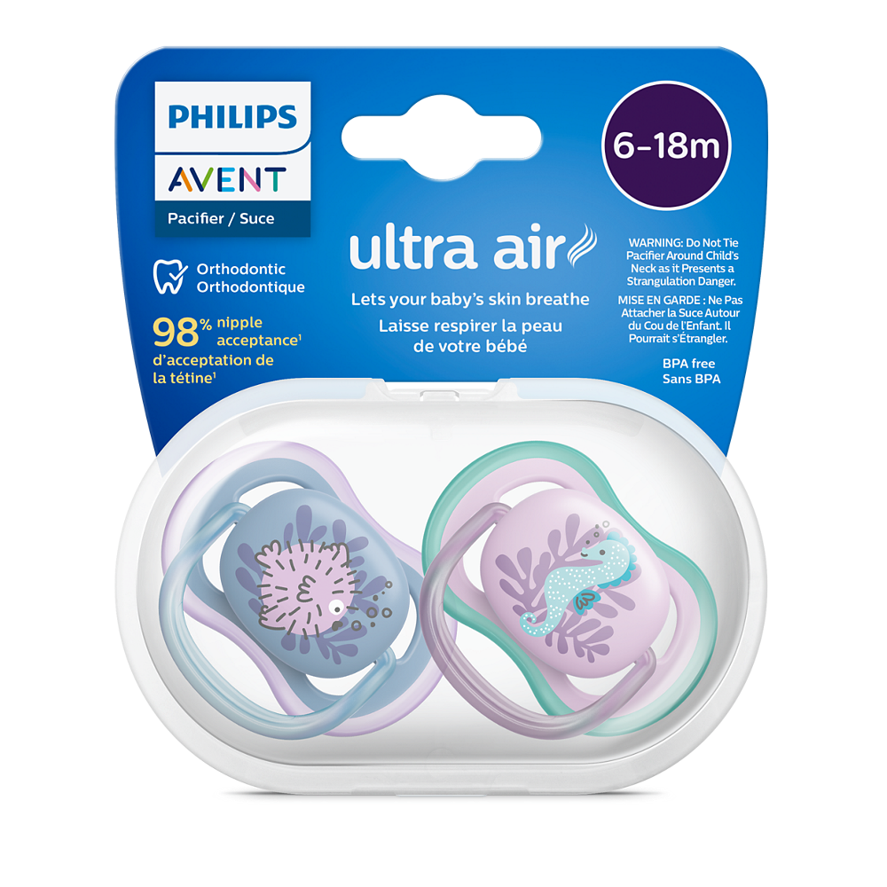 Philips Avent Ultra Air duda 6-18m, deklica, 2kom SCF085/61