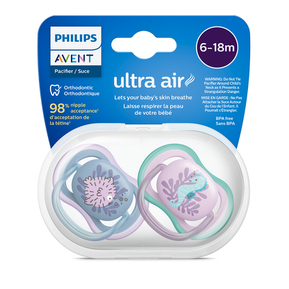 Philips Avent Ultra Air duda 6-18m, deklica, 2kom SCF085/61