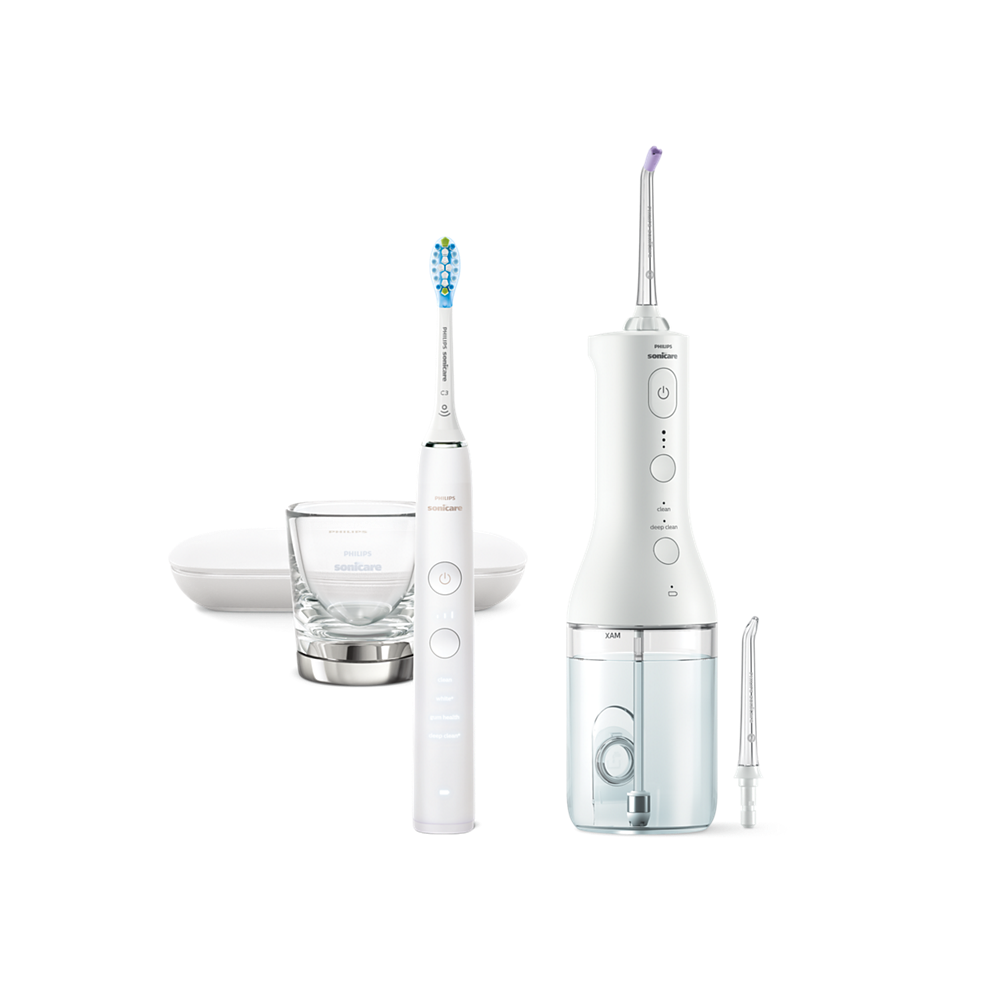 Philips Sonicare Power Flosser zobna prha serije 3000 + električna četkica Diamond Clean serije 9000 HX3886/41