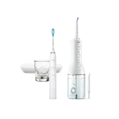 Philips Sonicare Power Flosser zobna prha serije 3000 + električna četkica Diamond Clean serije 9000 HX3886/41