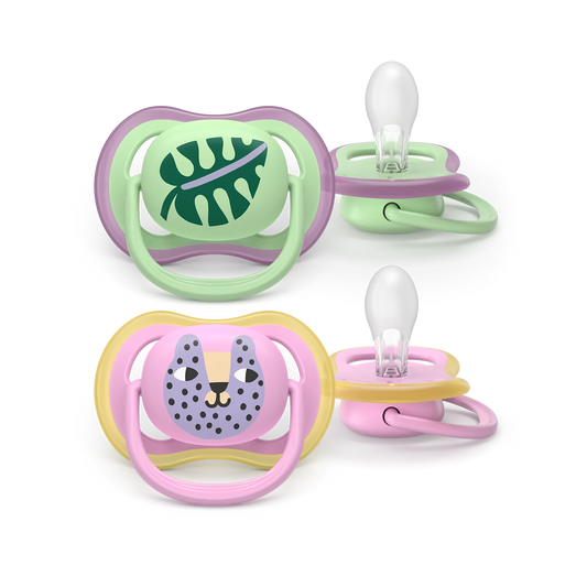 AVENT SCF087/13 TOLAŽILNA DUDA - SILIKON ULTRA AIR MOTIV 6-18M, Ž, 2/1