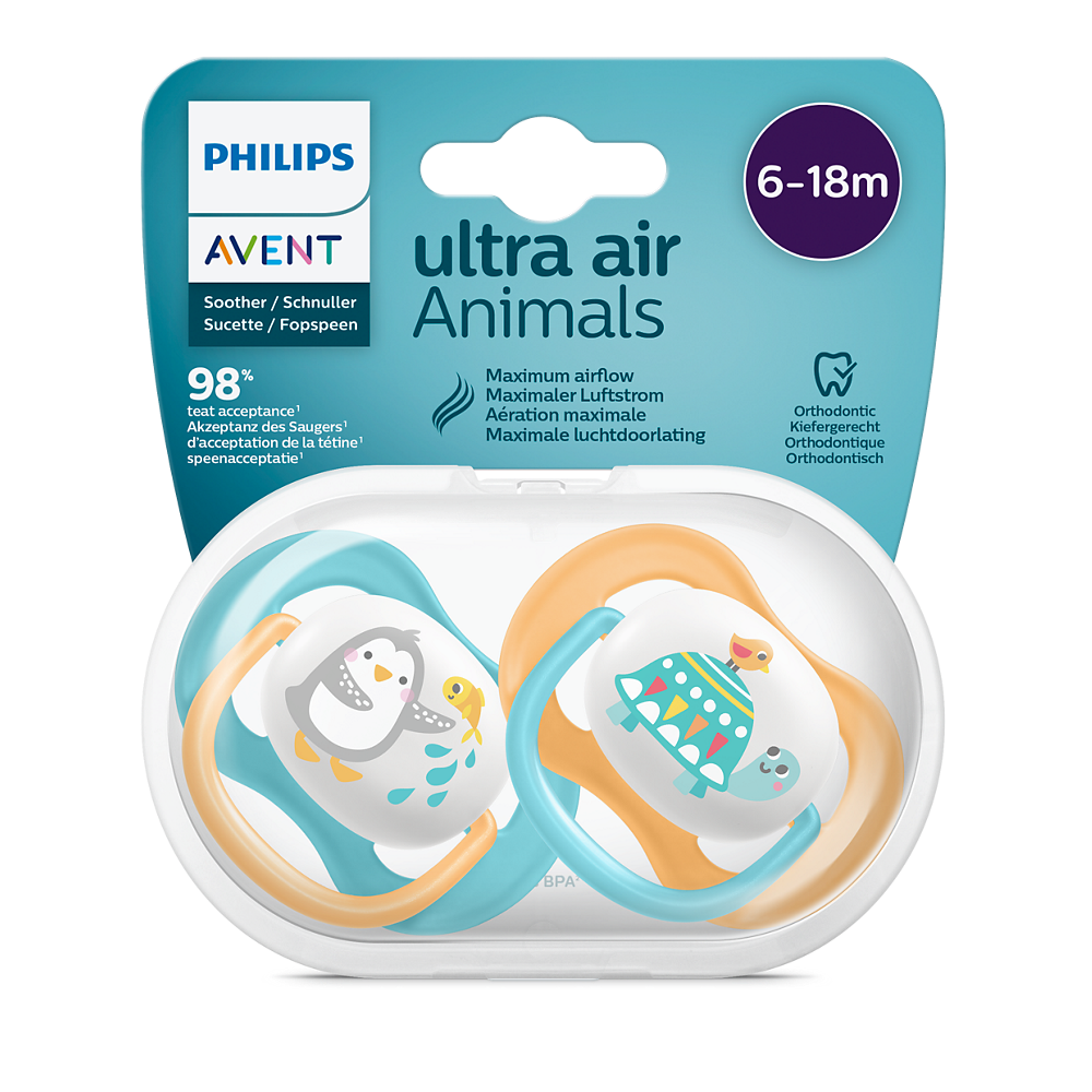 Philips Avent Ultra Air duda 6-18m, deček, 2kom SCF080/07