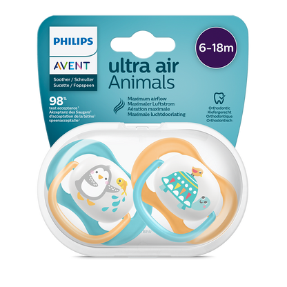 Philips Avent Ultra Air duda 6-18m, deček, 2kom SCF080/07