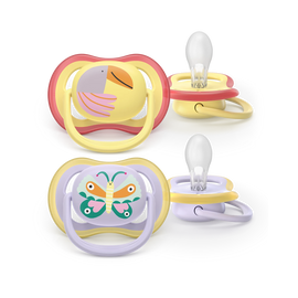 AVENT SCF087/04 TOLAŽILNA DUDA - SILIKON ULTRA AIR MOTIV 0-6M, Ž, 2/1