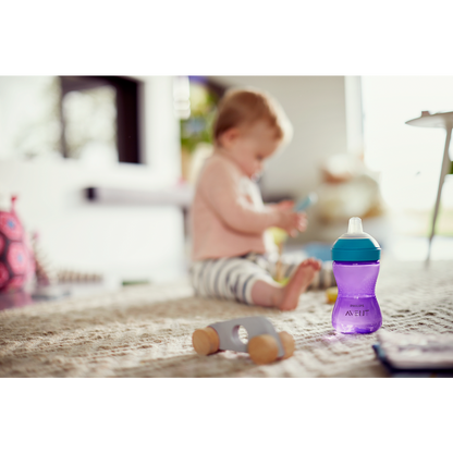 Philips Avent lonček z mehkim ustnikom 9m+, 300ml, deklica SCF802/02