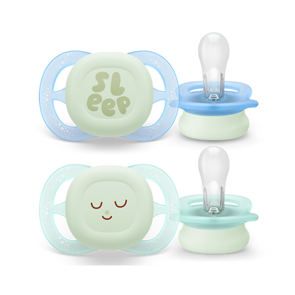 Philips Avent Philips Avent Ultra Start nočna duda, 0-2m, deček, 2kom, SCF075/08