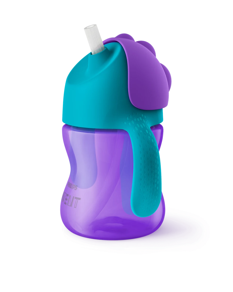 Philips Avent steklenička s slamico 9m+, 200ml, deklica, SCF796/02