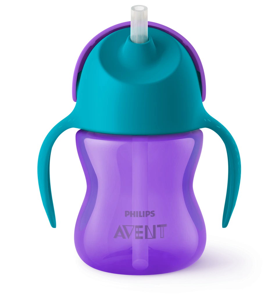 Philips Avent steklenička s slamico 9m+, 200ml, deklica, SCF796/02