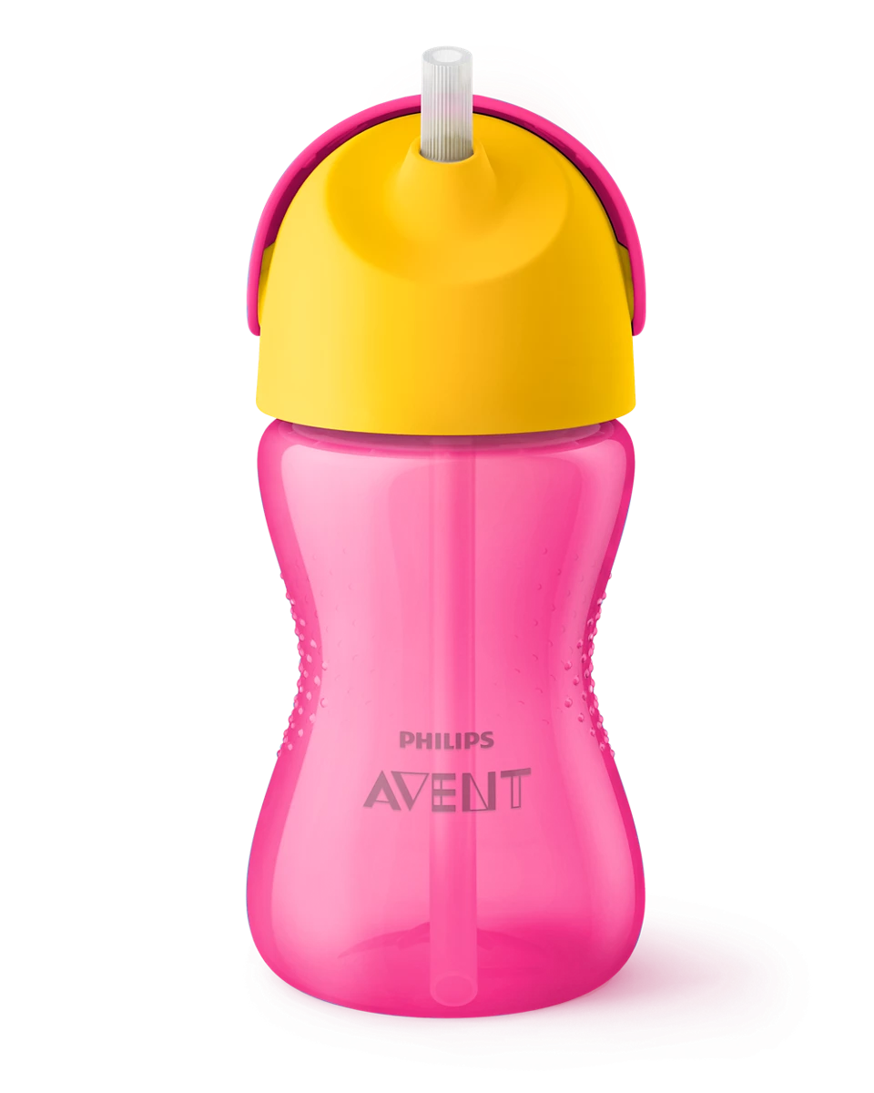 Philips Avent steklenička s slamico 12m+, 300ml, deklica SCF798/02