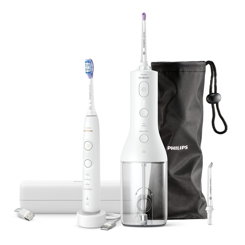 Philips Sonicare Cordless Power Flosser 3000 + Akumulatorska zobna ščetka Sonicare 7100 HX3887/41