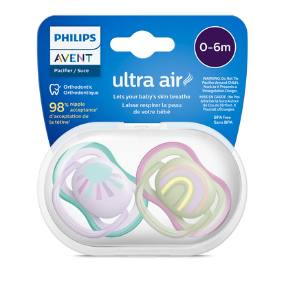 Philips Avent Ultra Air duda 0-6m, deklica, 2kom SCF085/59