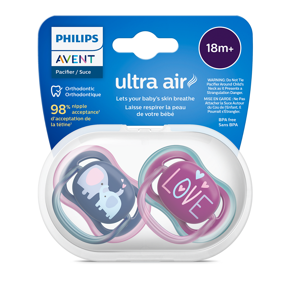 Philips Avent Ultra Air duda 18m+, deklica, 2kom SCF349/22