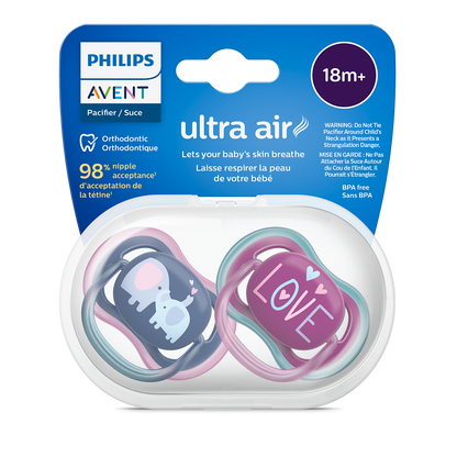 Philips Avent Ultra Air duda 18m+, deklica, 2kom SCF349/22