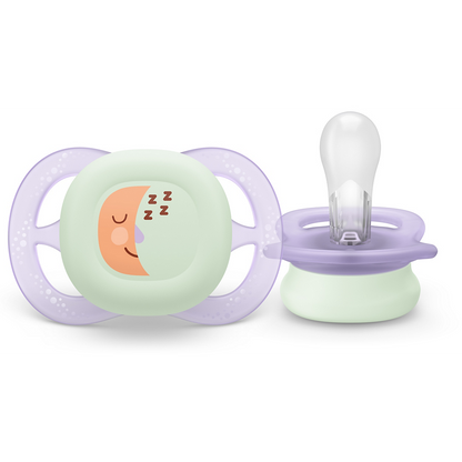 Philips Avent Ultra Start nočna duda, 0-2m, deklica, 2kom, SCF075/07