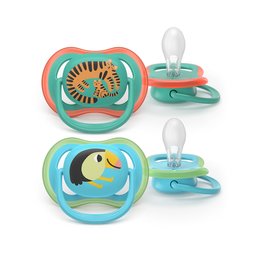 AVENT SCF087/11 TOLAŽILNA DUDA - SILIKON ULTRA AIR MOTIV 6-18M, M, 2/1