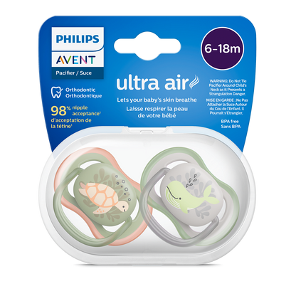Philips Avent Ultra Air duda 6-18m, deček, 2kom SCF085/60