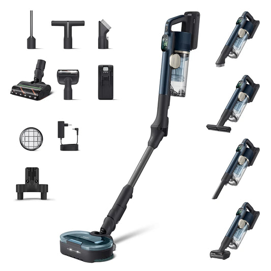 Philips Brezžični pokončni sesalnik PowerUp IQ 80 XC8333/10 Aqua+